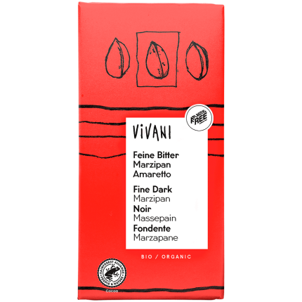 CZEKOLADA GORZKA Z NADZIENIEM MARCEPAN - AMARETTO BIO 100 g - VIVANI