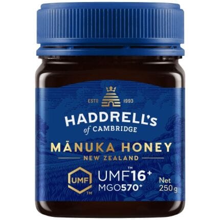 MIÓD MANUKA UMF 16+ MGO 570+ 250 g - HADDRELL'S OF CAMBRIDGE