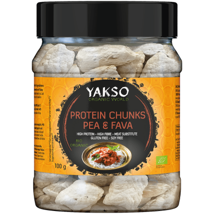 ZAMIENNIK MIĘSA Z BIAŁKA GROCHU I BOBU BEZGLUTENOWY BIO 100 g - YAKSO