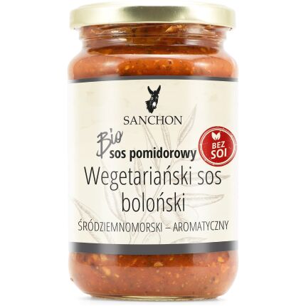 SOS WEGAŃSKI BOLOGNESE BEZGLUTENOWY BIO 330 ml - SANCHON