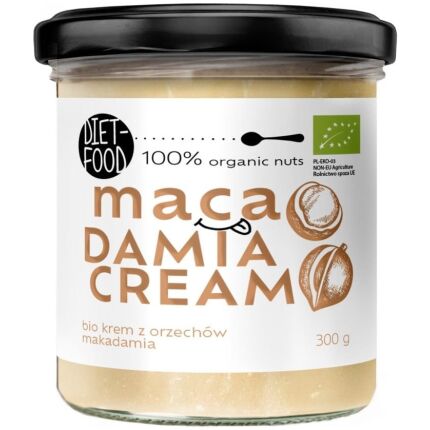 KREM Z ORZECHÓW MACADAMIA PRAŻONYCH 100 % BIO 300 g - DIET-FOOD