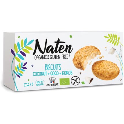 CIASTKA KOKOSOWE BEZGLUTENOWE BIO 150 g - NATEN